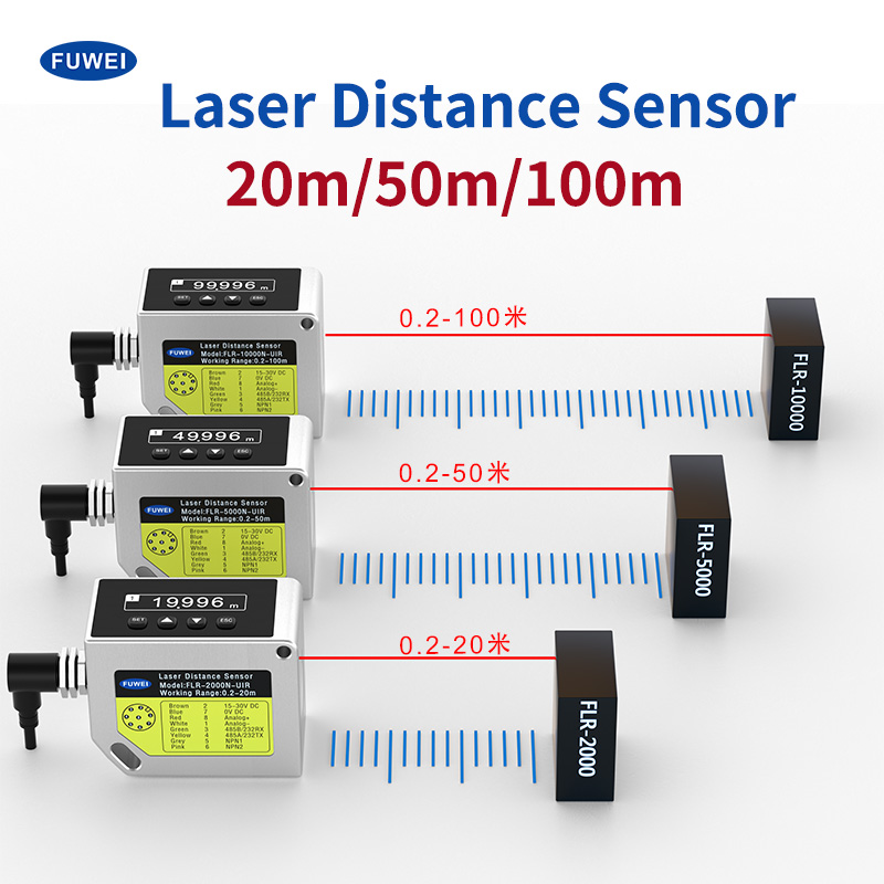 Sensor de distancia láser de 100 metros FLR-10000N-UIR