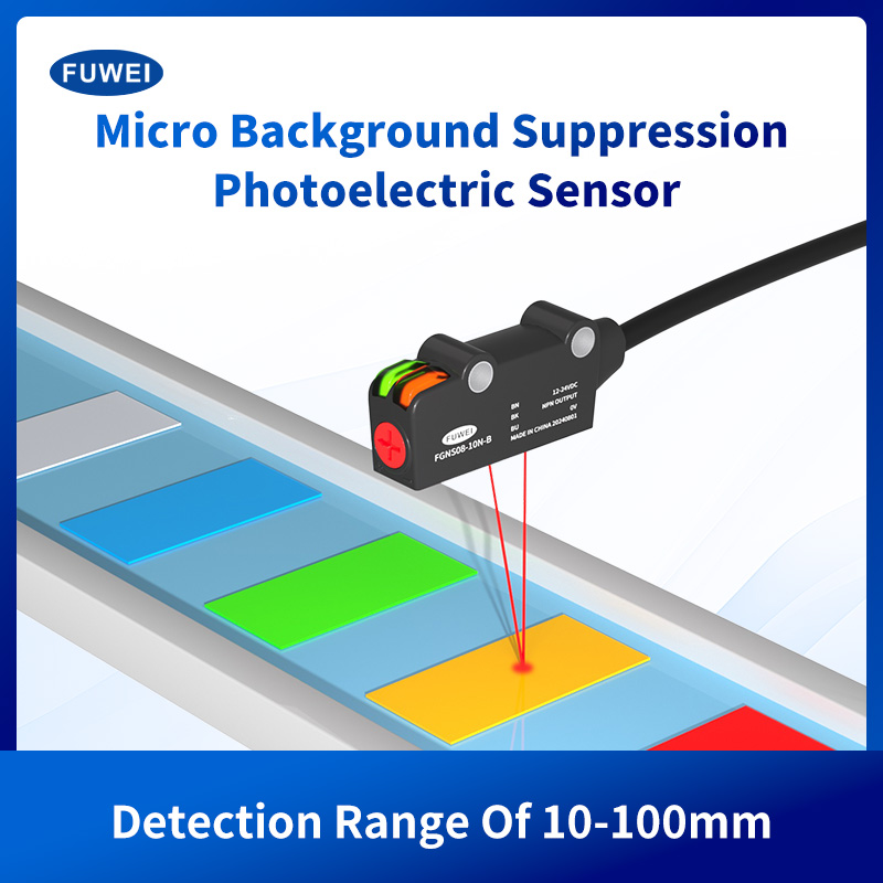 Sensores ópticos Distancia de detección ajustable 10-100 mm con sensor fotoeléctrico de supresión de fondo